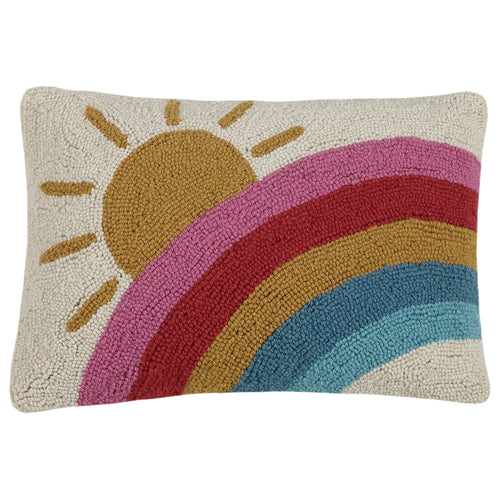Sun & Rainbow Hook Throw Pillow