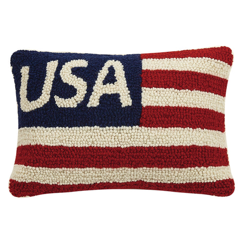 USA Flag Hook Throw Pillow