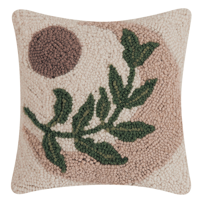 Leaves in the Moon Hook Throw Pillow