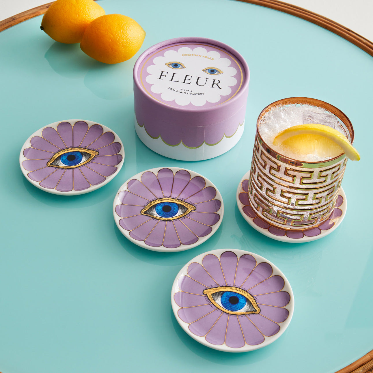 Jonathan Adler Fleur Coaster Set Of 4