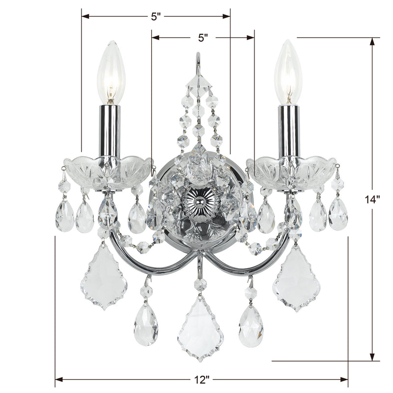Crystorama Imperial 2-Light Wall Sconce
