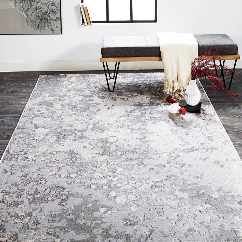 Feizy Micah Silver Gray Machine Woven Rug