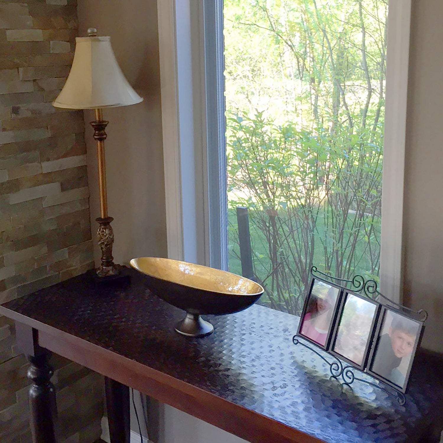 Oblong Bronze Footed Bowl