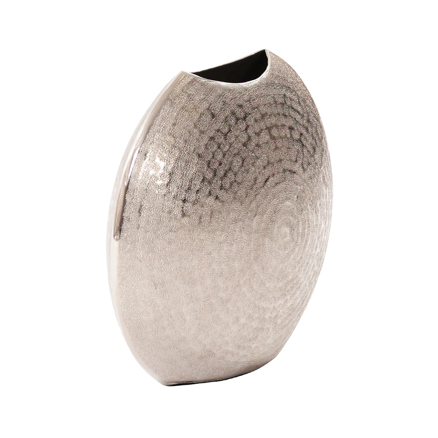 Frosted Silver Metal Vase