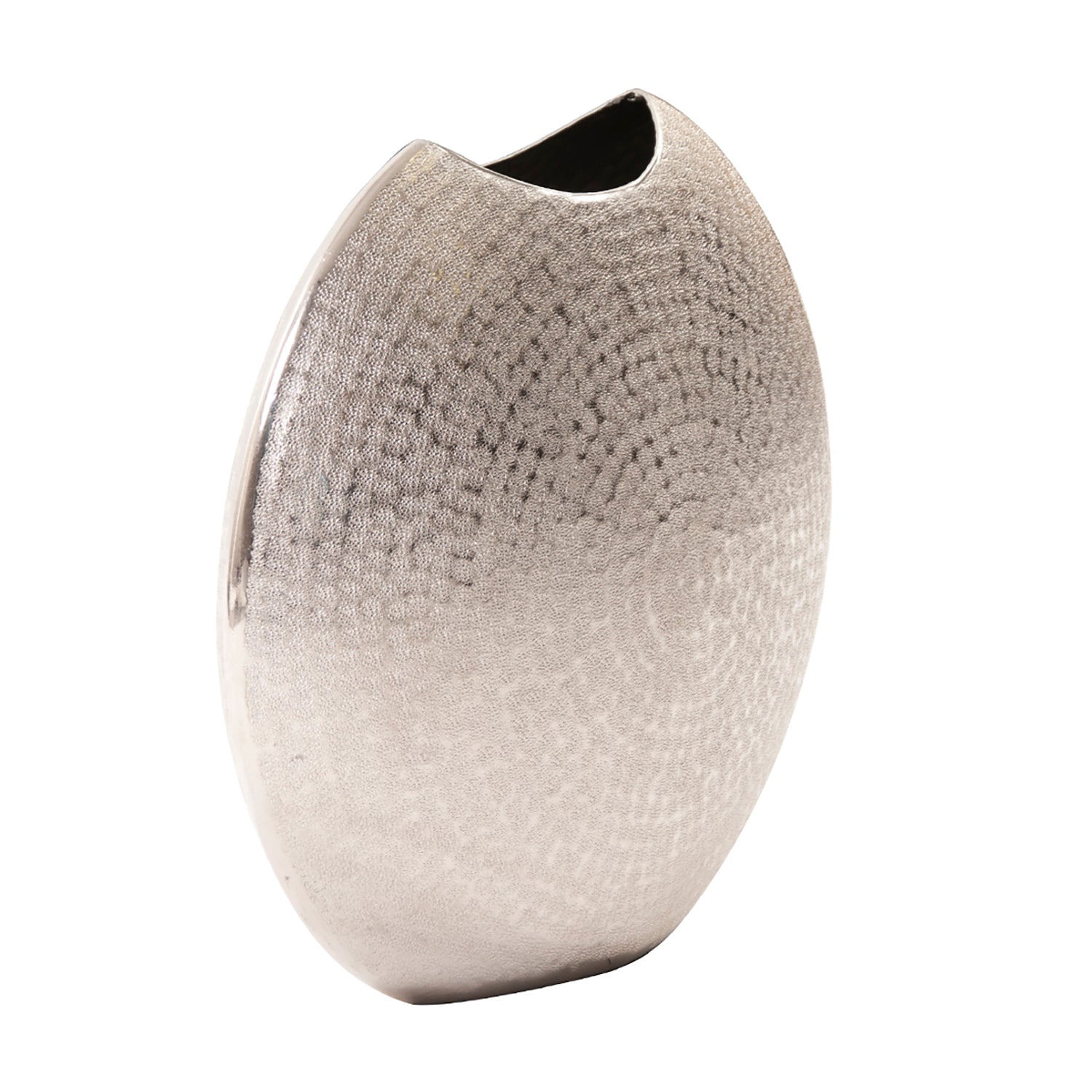 Frosted Silver Metal Vase