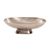 Textured Footed Bright Silver Large Bowl