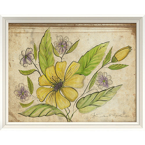 Purple and Yellow Flowers Framed Print