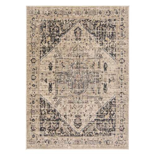 Feizy Grayson Charcoal Beige Machine Woven Rug