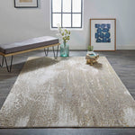 Feizy Aura Ivory Gold Machine Woven Rug