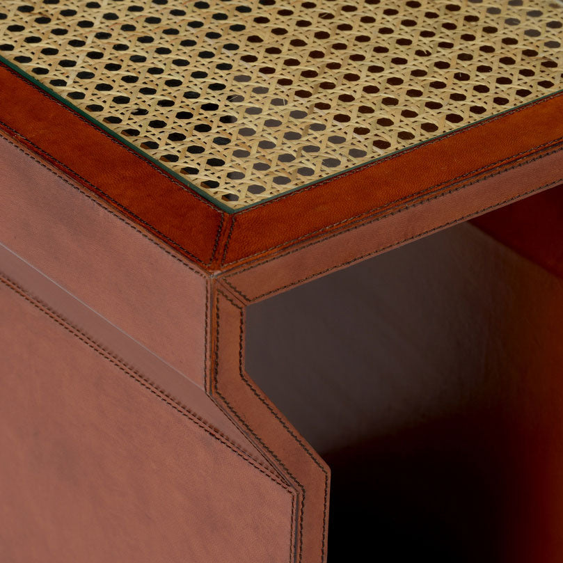 Chelsea House Leather Side Table