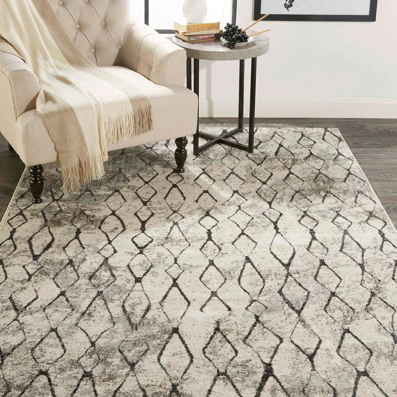 Feizy Kano Sand Charcoal Machine Woven Rug