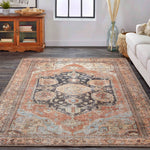 Feizy Percy Brown Rust Machine Woven Rug