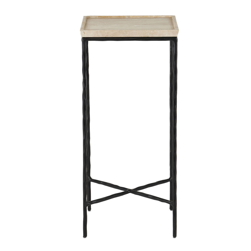 Currey & Co Boyles Travertine Accent Table