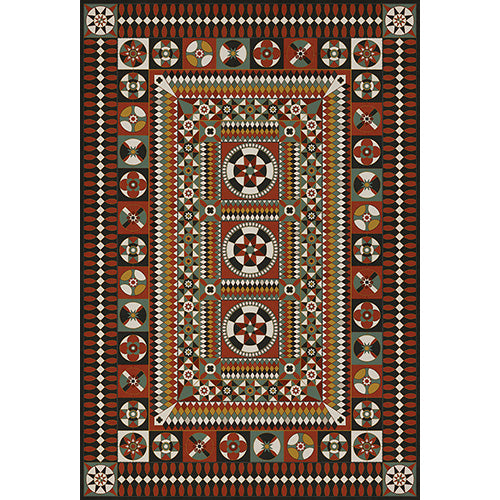 Soldiers Quilt - Uniform Relics Vinyl Floorcloth