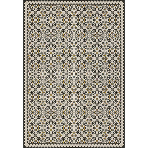 Floral Quilt - A Field of Cotton Vinyl Floorcloth