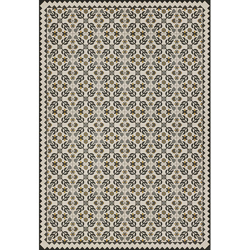 Floral Quilt - A Field of Cotton Vinyl Floorcloth