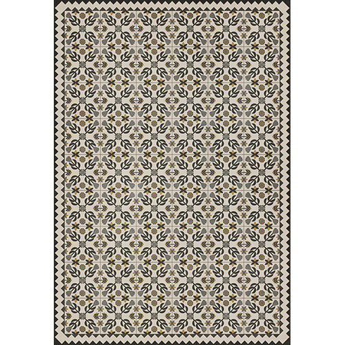 Floral Quilt - A Field of Cotton Vinyl Floorcloth