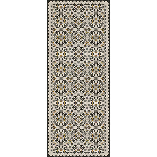 Floral Quilt - A Field of Cotton Vinyl Floorcloth