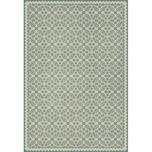Floral Quilt - First Snow Vinyl Floorcloth