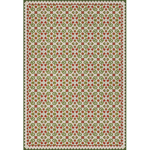 Floral Quilt - Flowers In The Mirror Vinyl Floorcloth