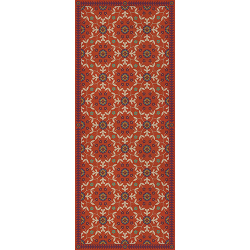 Whig Rose - The Flaming Heart Vinyl Floorcloth