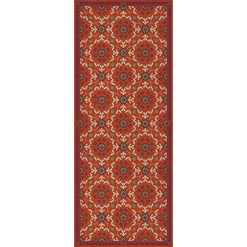 Whig Rose - The Flaming Heart Vinyl Floorcloth