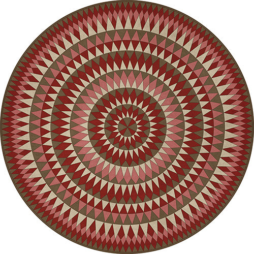 Bulls Eye - Blaze Within Blaze Vinyl Floorcloth