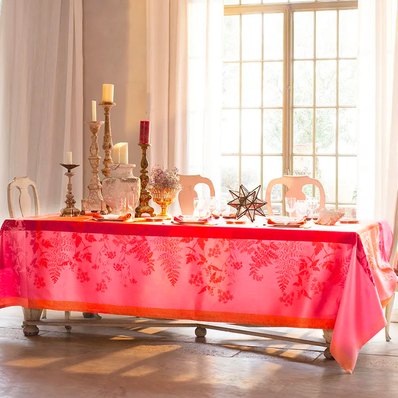 Garnier Thiebaut Ombelles Rose Jacquard Tablecloth