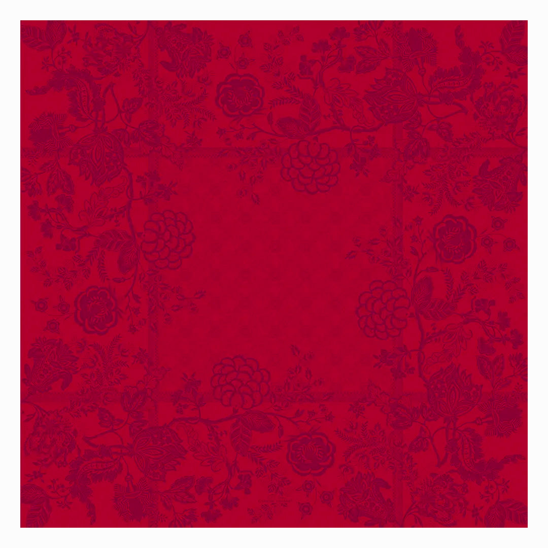 Garnier Thiebaut Scarlett Carmin Jacquard Tablecloth