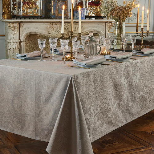 Garnier Thiebaut Mille Isaphire Mini Beige Jacquard Tablecloth