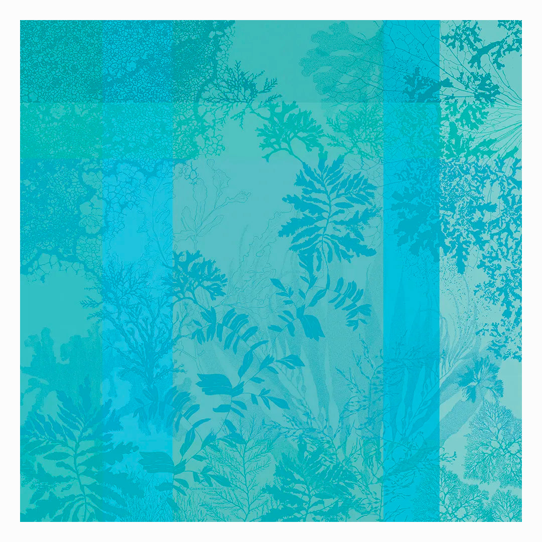 Garnier Thiebaut Ouessant Turquoise Jacquard Tablecloth