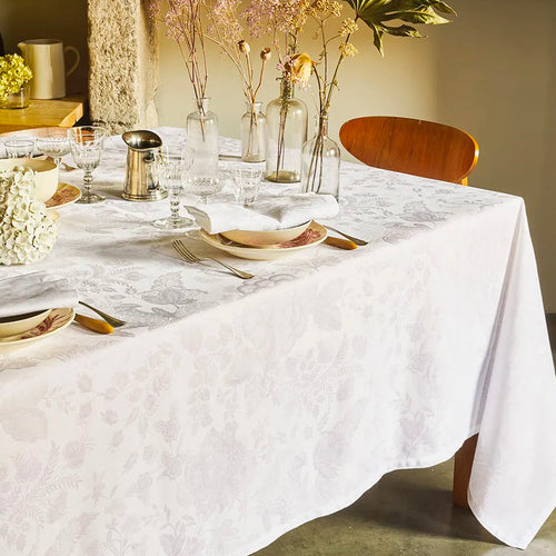 Garnier Thiebaut Mille Giverny Blanc Jacquard Tablecloth
