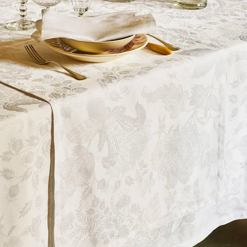 Garnier Thiebaut Mille Giverny Blanc Jacquard Table Runner