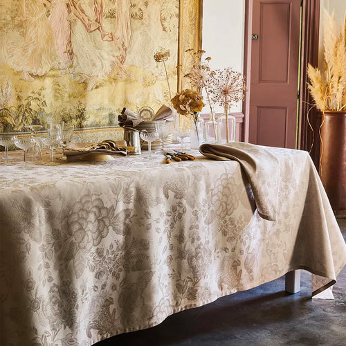 Garnier Thiebaut Mille Giverny Naturel Jacquard Tablecloth