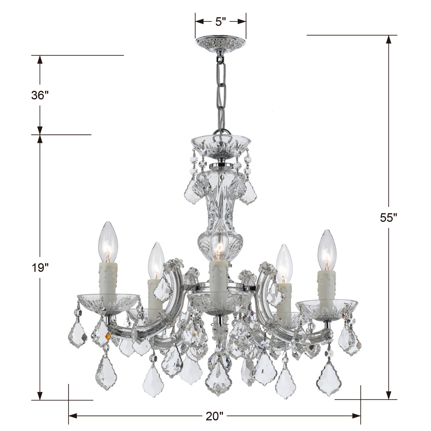 Crystorama Maria Theresa 4376 5-Light Mini Chandelier