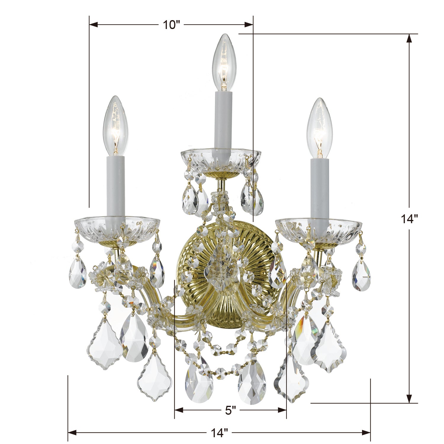 Crystorama Maria Theresa 4403 3-Light Wall Sconce
