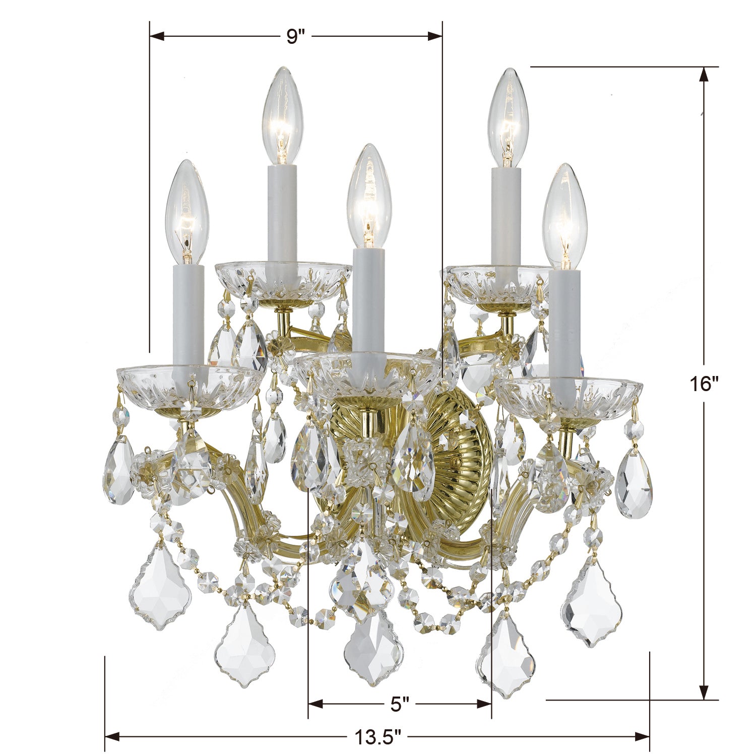 Crystorama Maria Theresa 4404 5-Light Wall Sconce