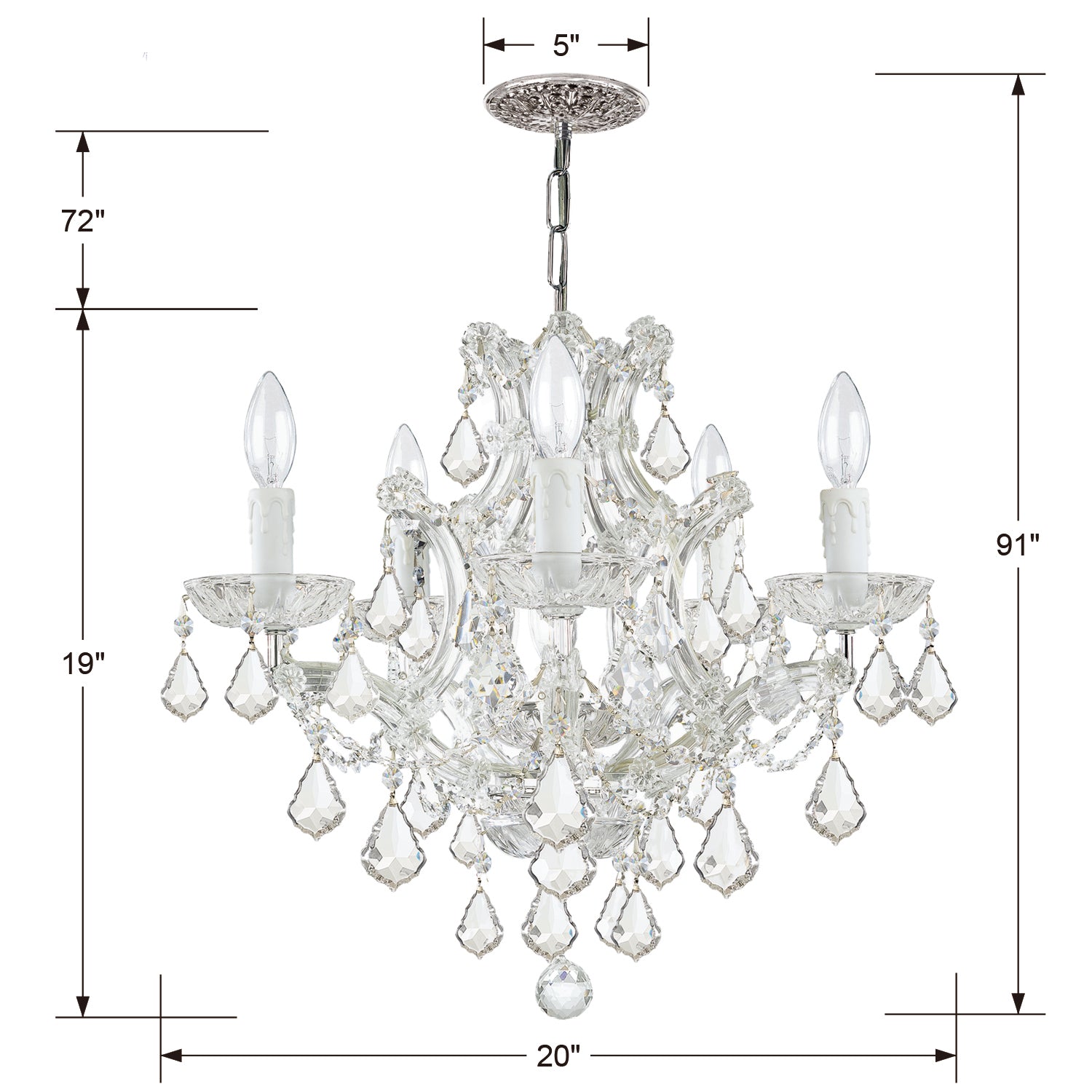 Crystorama Maria Theresa 6-Light Mini Chandelier