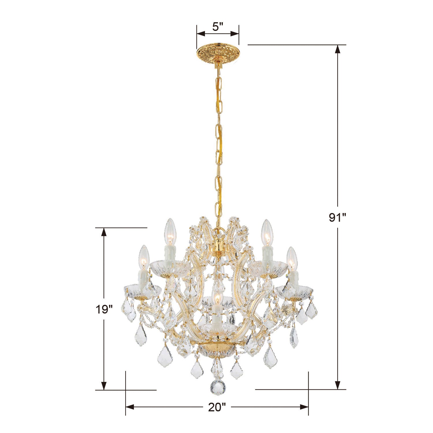 Crystorama Maria Theresa 6-Light Mini Chandelier