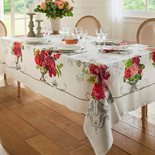 Garnier Thiebaut Banquet Floral Blanc Tablecloth