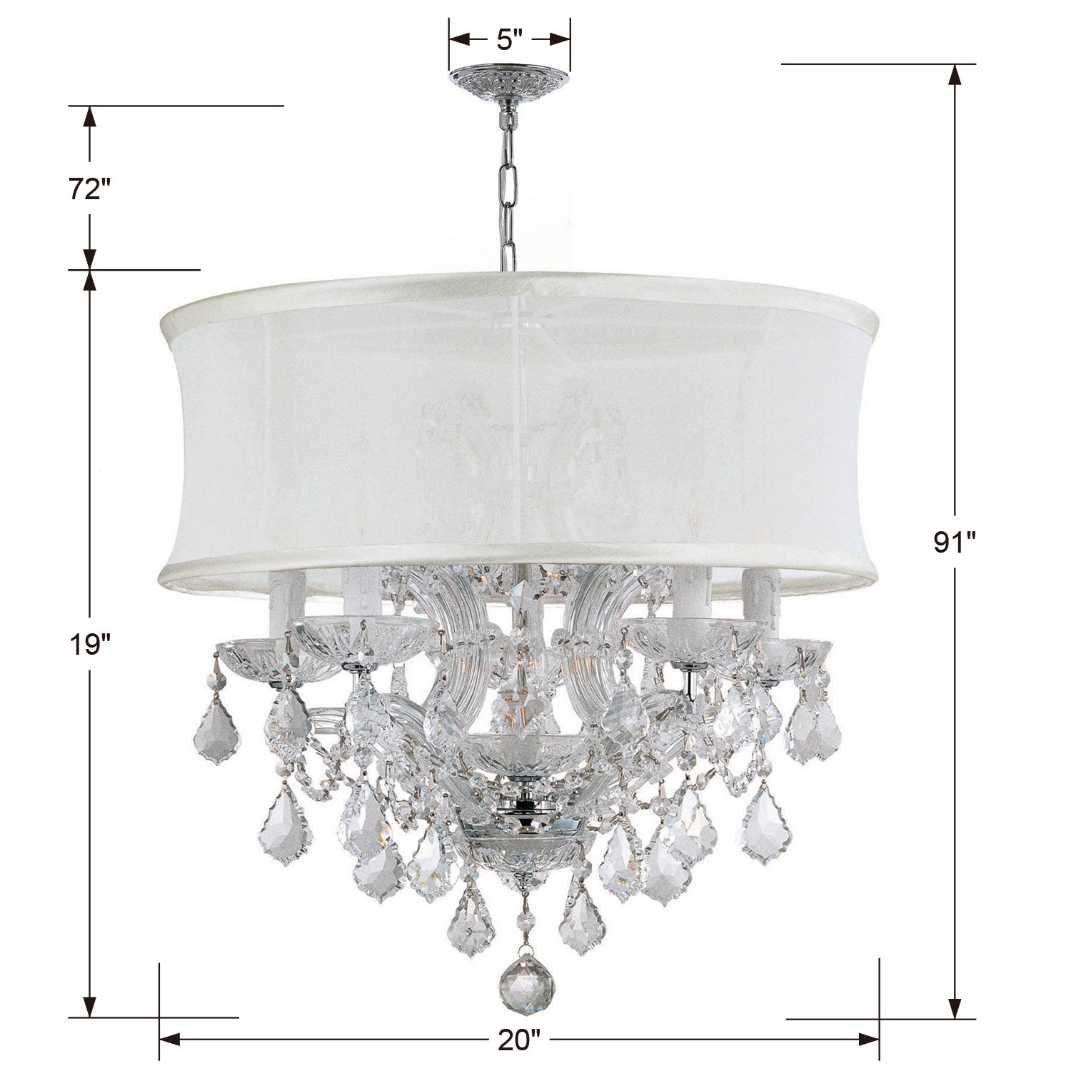 Crystorama Brentwood Smooth Shade Mini Chandelier