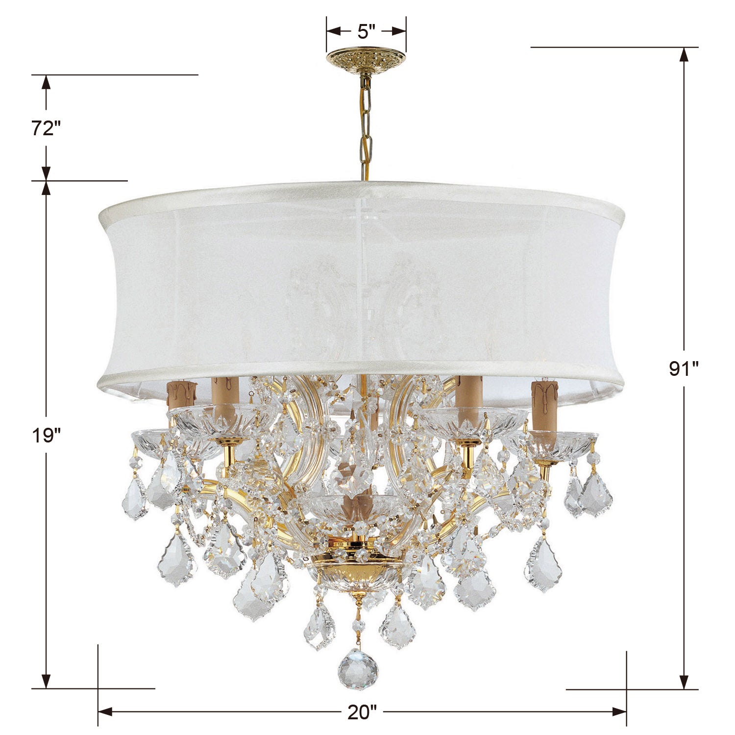 Crystorama Brentwood Smooth Shade Mini Chandelier