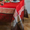 Garnier Thiebaut Couronne De Noel Rouge Jacquard Tablecloth