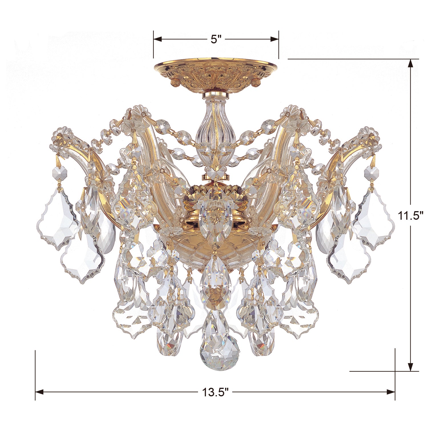 Crystorama Maria Theresa 3-Light Semi Flush Ceiling Mount
