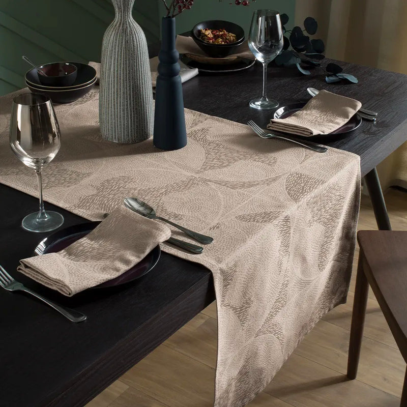 Garnier Thiebaut Mille Gouttes Taupe Jacquard Table Runner – Paynes Gray