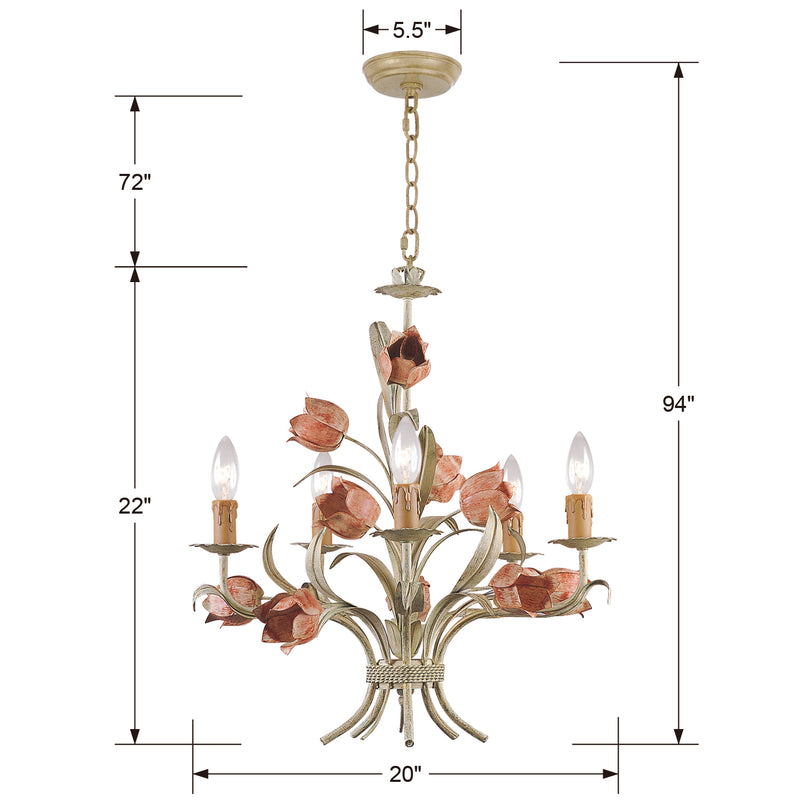 Crystorama Southport Sage 5-Light Chandelier