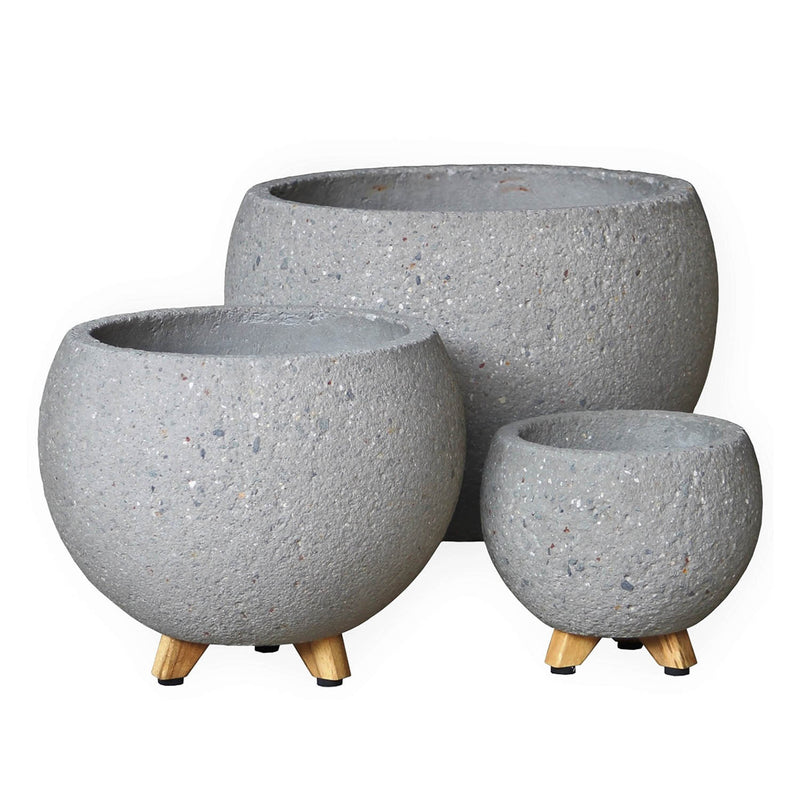 Keota Cement Wide Planter Set of 3
