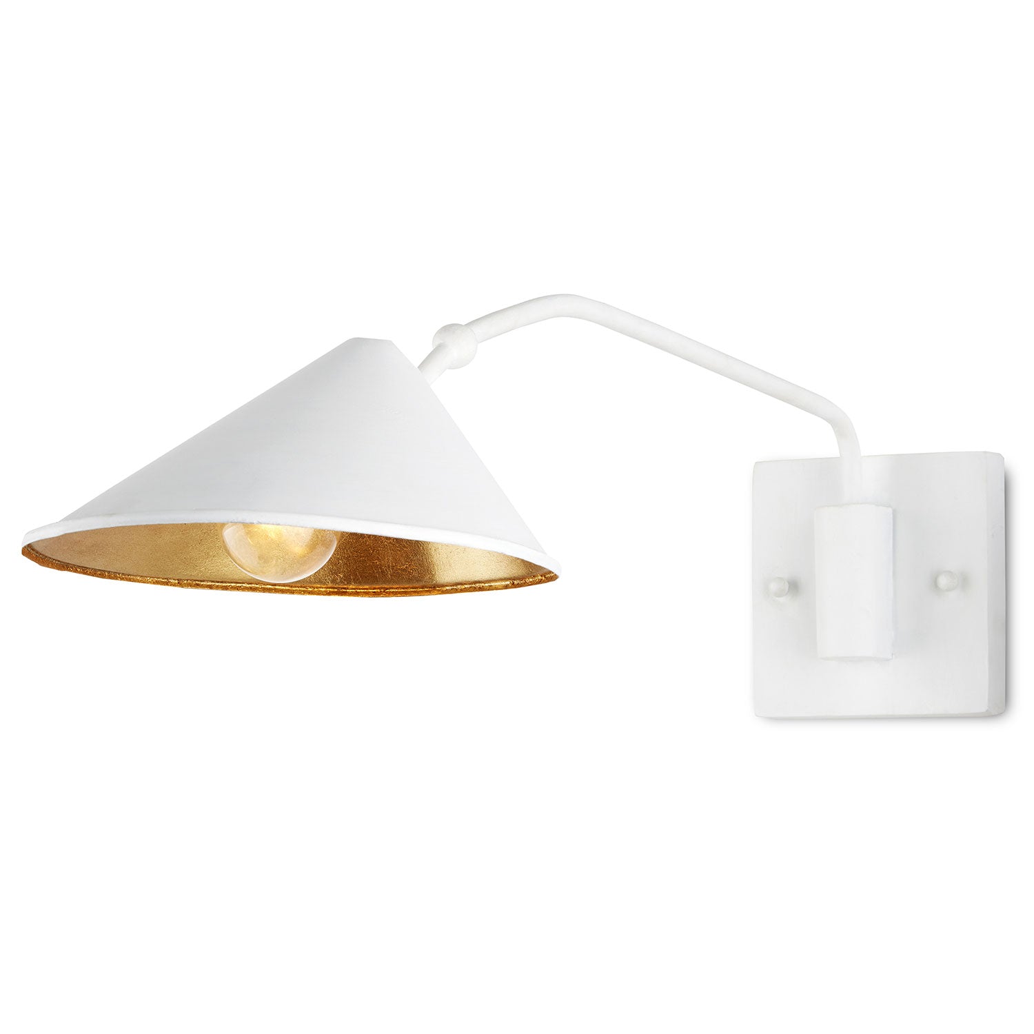 Currey & Co Serpa Single White Wall Sconce
