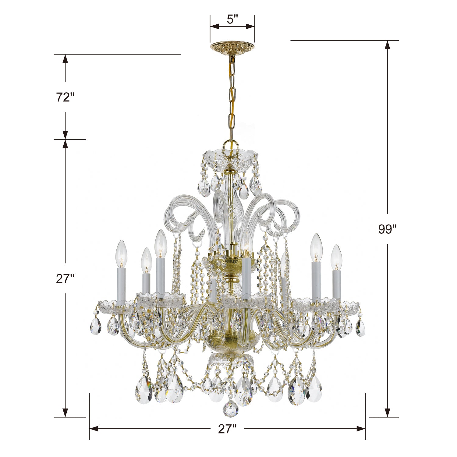 Crystorama Traditional Crystal 8-Light Chandelier