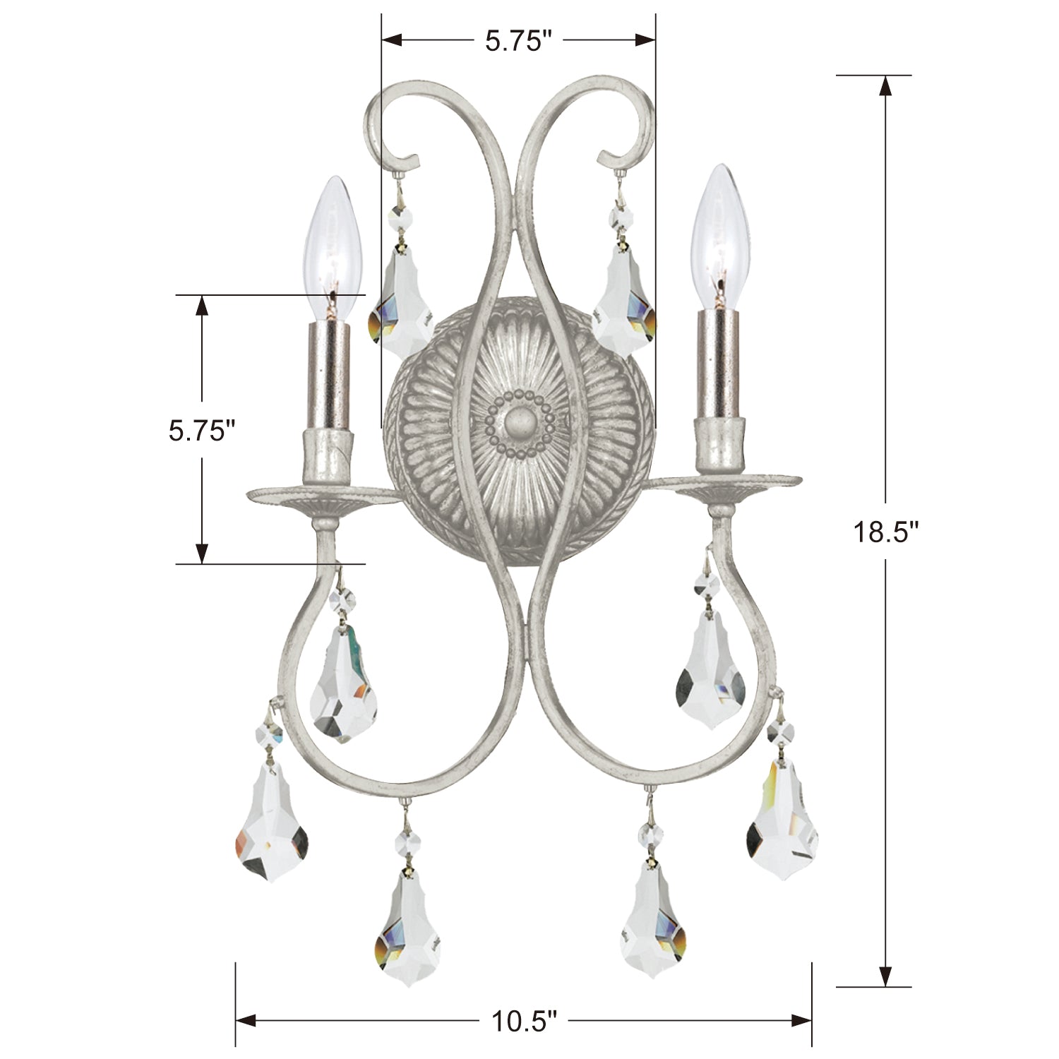 Crystorama Ashton 2-Light Wall Sconce
